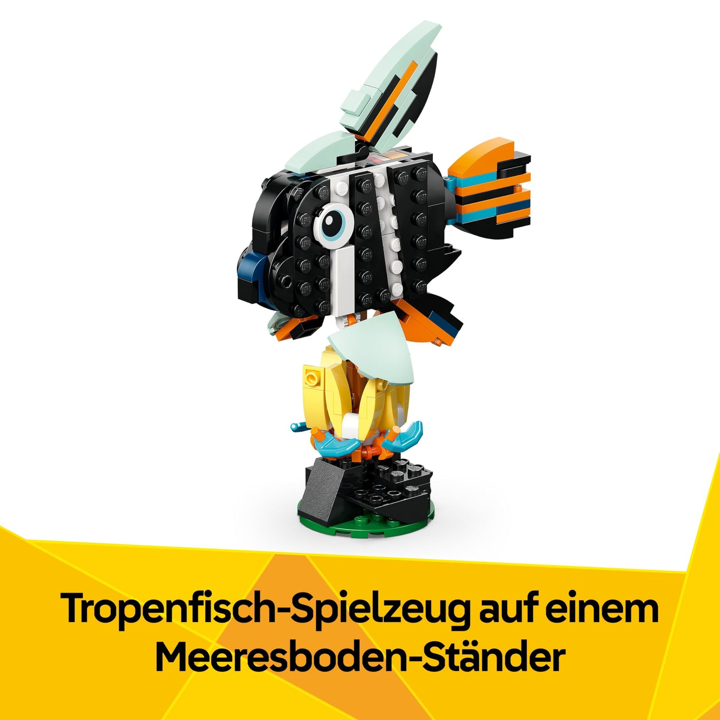 LEGO Creator Animale Sălbatice: Tucan Tropical - Jucărie 3-in-1 care se transformă în Figurina Fluture sau Pește - Jucărie Creativă - Cadou pentru Fete și Băieți de la 7 Ani 31173