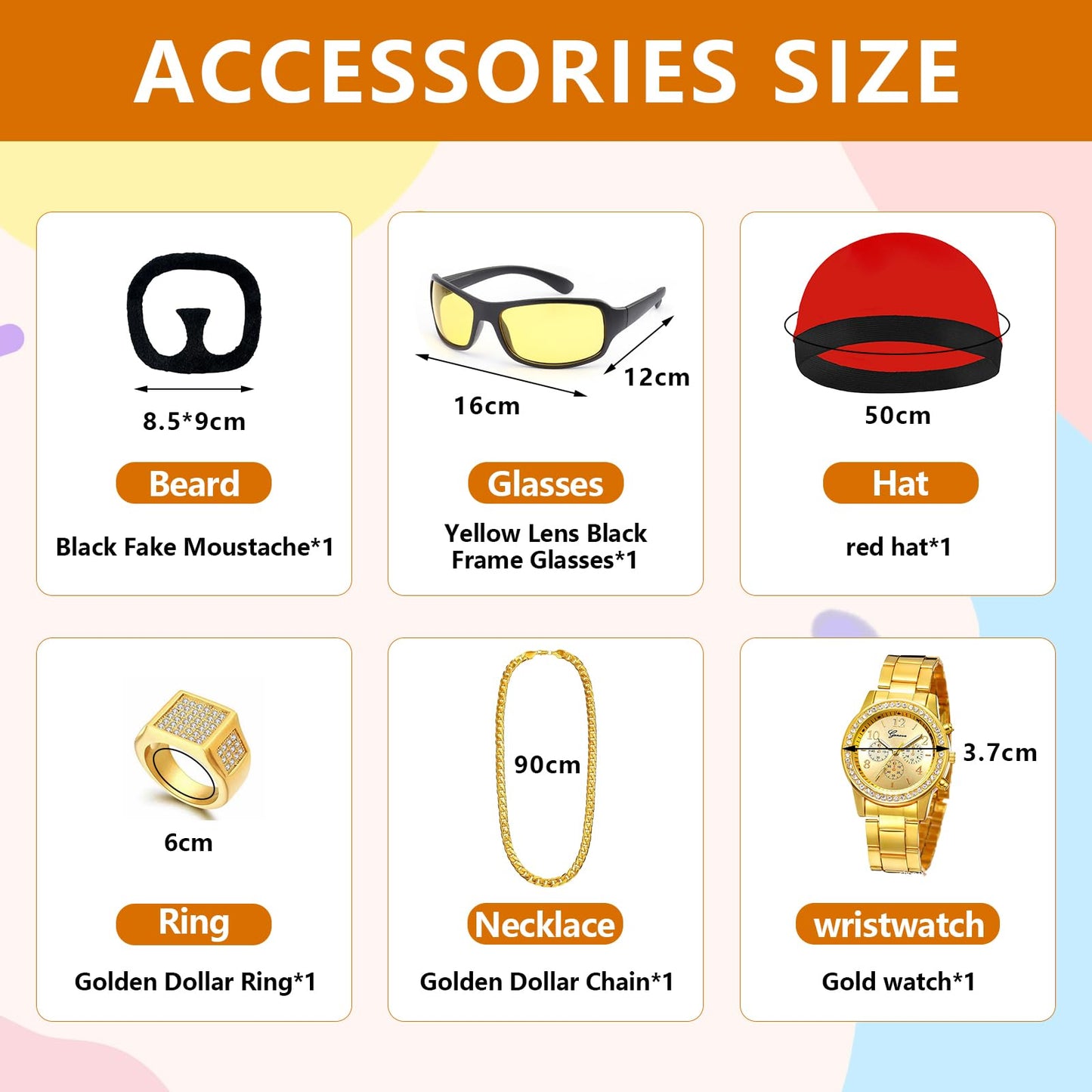 Mprocen Costum Rapper Retro, 8 piese, adulți