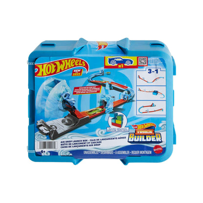 Set de Start Hot Wheels Track Builder - Pista cu Cădere Liberă, Cutie Modulară de Depozitare, Rampă de Cădere, Flipper, pentru Copii de la 4 Ani, HNJ67