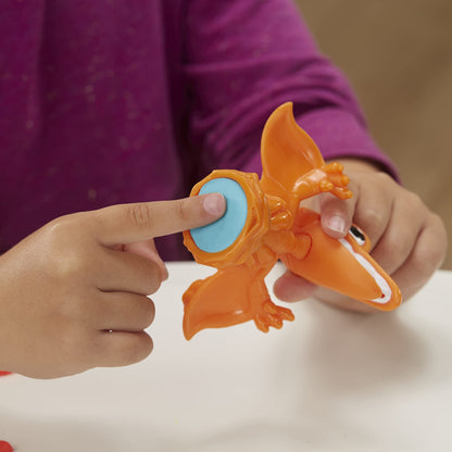 Play-Doh Dino Crew Tyrannosaurus, jucărie pentru copii de la 3 ani cu sunete amuzante de dinozaur, Multi Colour