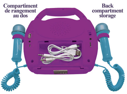 Lexibook Karaoke Portabil Frozen, 2 microfoane, Bluetooth
