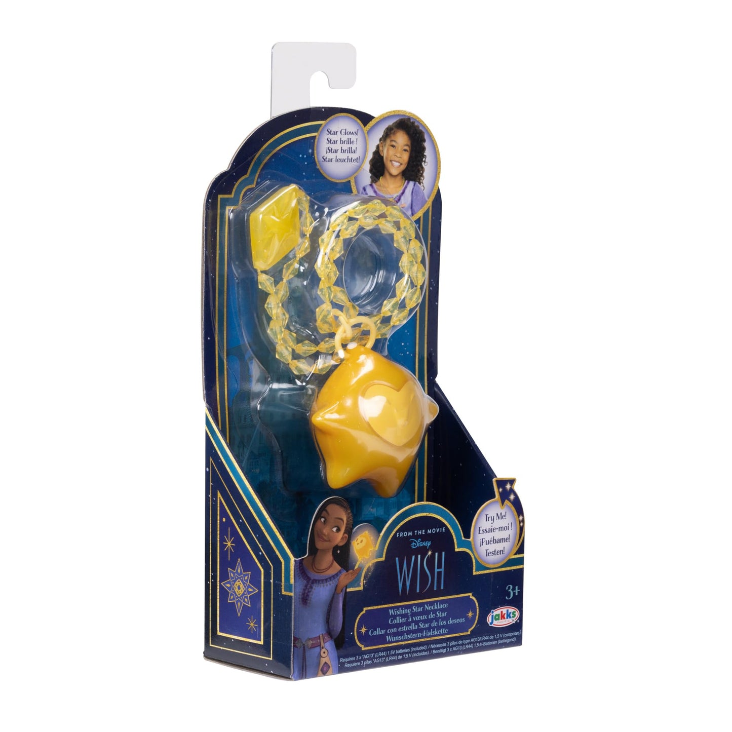 Disney's Wish Colier cu stea norocoasă luminată de la 3 ani (galben)
