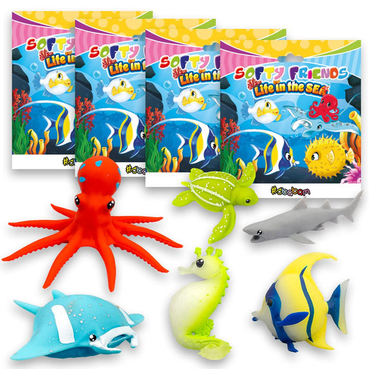 Sbabam Figurine marine squishy, 4 buc, 3+ ani