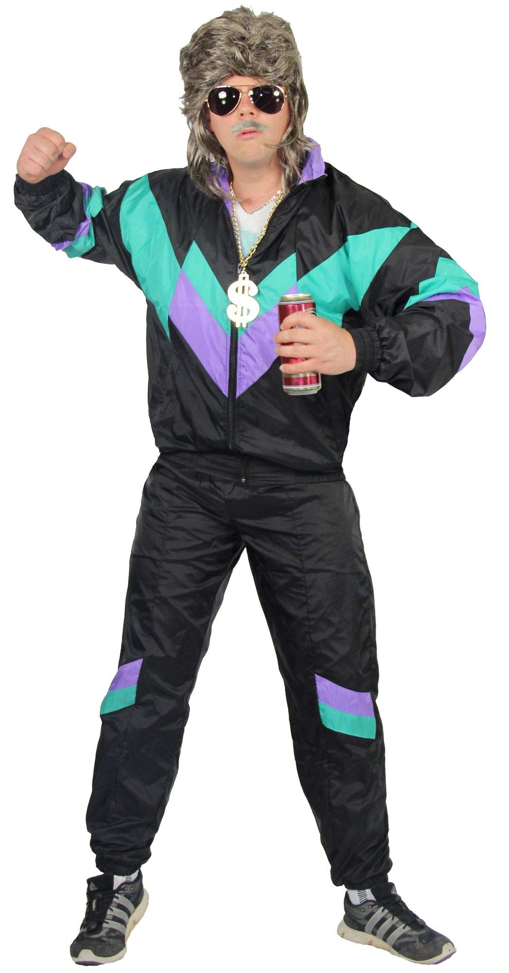 Foxxeo FX40457XL Costum trening bărbați 80 de ani, premium cu buzunare, mărime XL