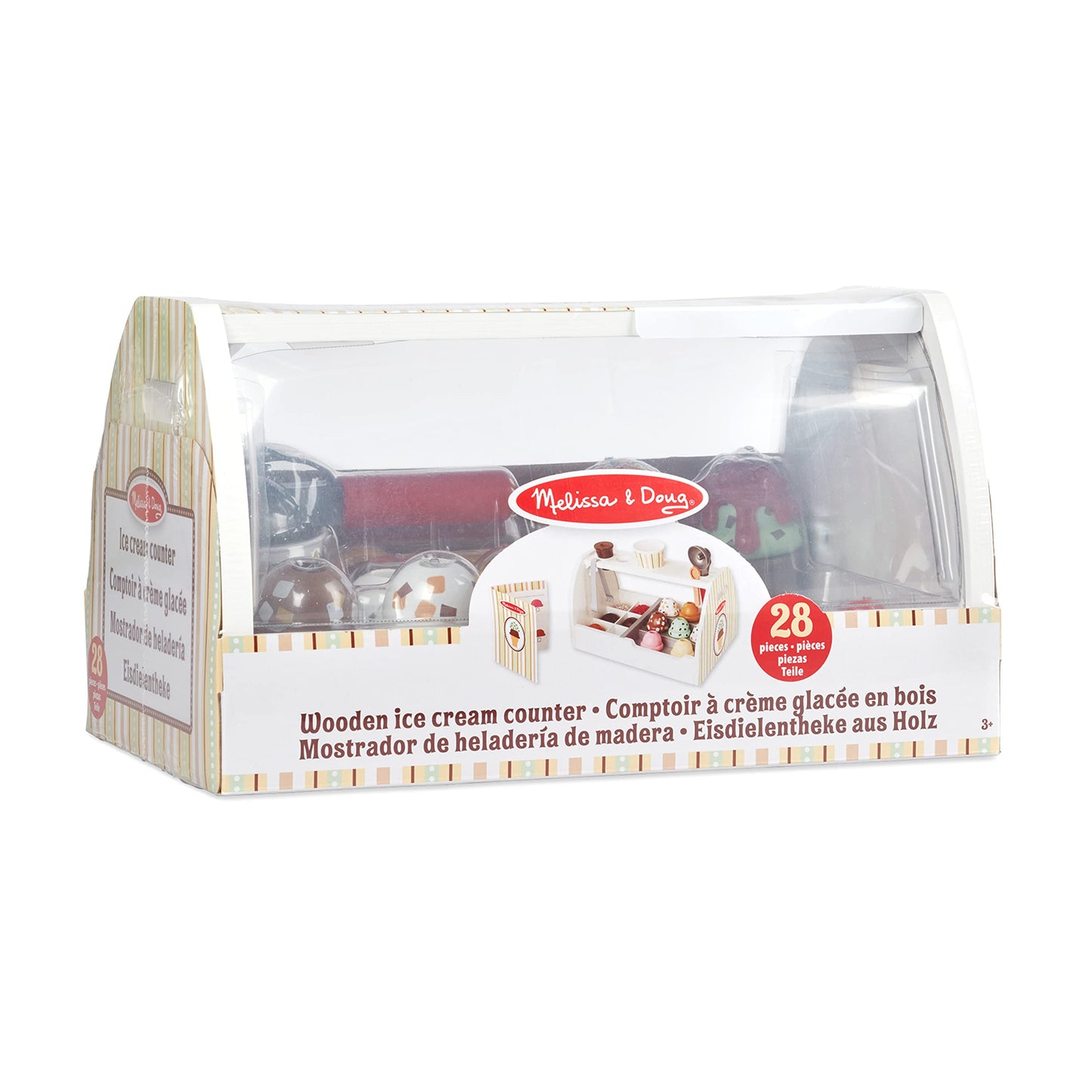 Melissa & Doug Stand înghețată din lemn, 28 piese, 3+ ani