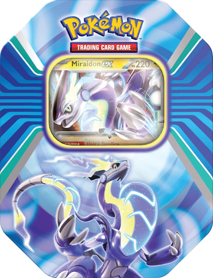 Cutie de colecție Pokémon 210-60309 Paldea - Legende din jocul de cărți, Miraidon (carte holografică și 4 pachete de extensie), ediție italiană, multicolor.