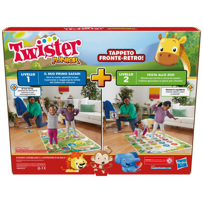 Twister Junior - Hasbro Gaming - Covor de joc dublu față - 2 jocuri în 1 - Joc de petrecere pentru băieți și fete