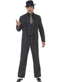 Smiffys Vintage Gangster Boss Costum clasic pentru bărbați, negru, mărime M
