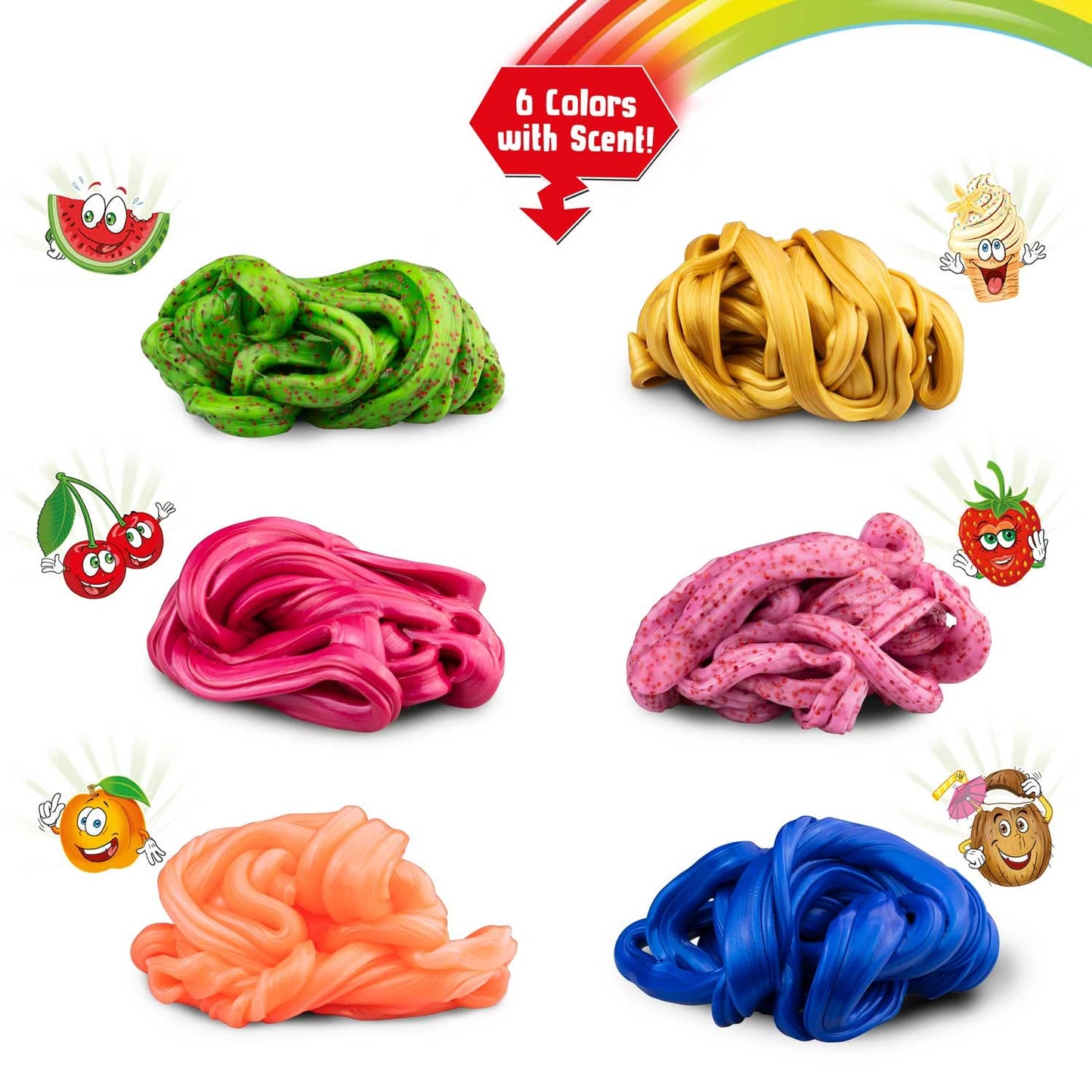 MAGIC DOUGH FRUIT FANTASTIC | Plastilină parfumată - Set inteligent 70g, elastică și săltăreață - 6 variante disponibile