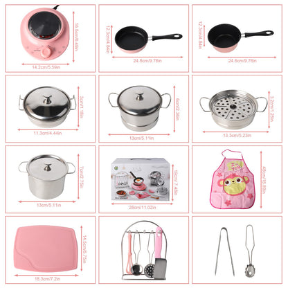 Set de gătit LEGO pentru copii 37 piese cu plită cu inducție, wok, oală înaltă, cuțit 6-12 ani