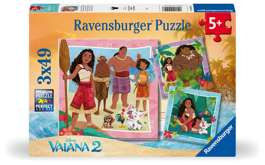 Puzzle Ravensburger Vaiana 2 - Aventuri noi, 12004102, pentru copii de la 5 ani, 3x49 piese