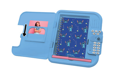 Jurnal electronic Lexibook Disney Stitch cu stilou și caiet, interactiv, protejat prin parolă, funcții distractive, efecte sonore, albastru, SD50D