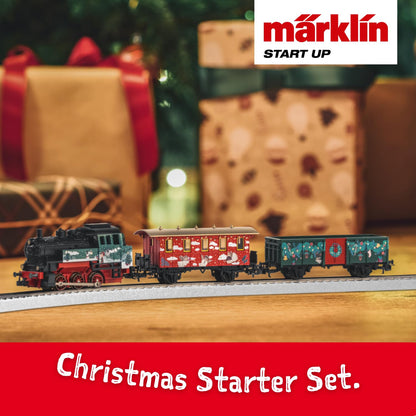 Märklin 29124 Set de tren de jucărie cu locomotivă cu aburi și vagoane tematice de Crăciun, Spur H0, de la 6 ani