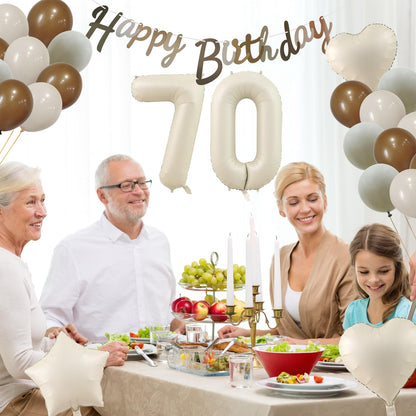 Haosell Set decorațiuni 27 Ani, baloane beige