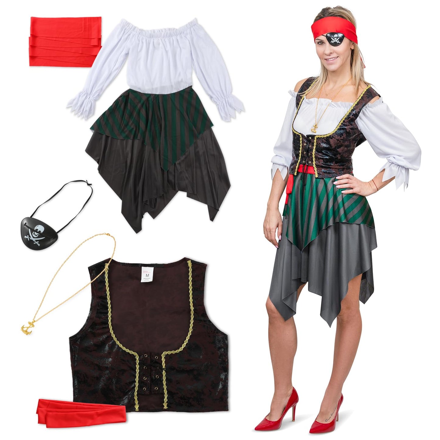 Festicy Costum Pirat Femei Set Complet, Marime M