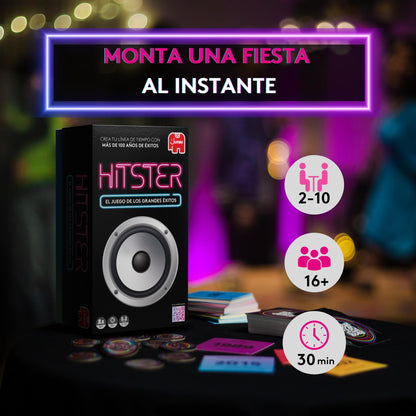 Jumbo Hitster Original - Joc de petrecere și cărți pentru adulți și familie - 2 până la 10 jucători, peste 16 ani - Spaniol