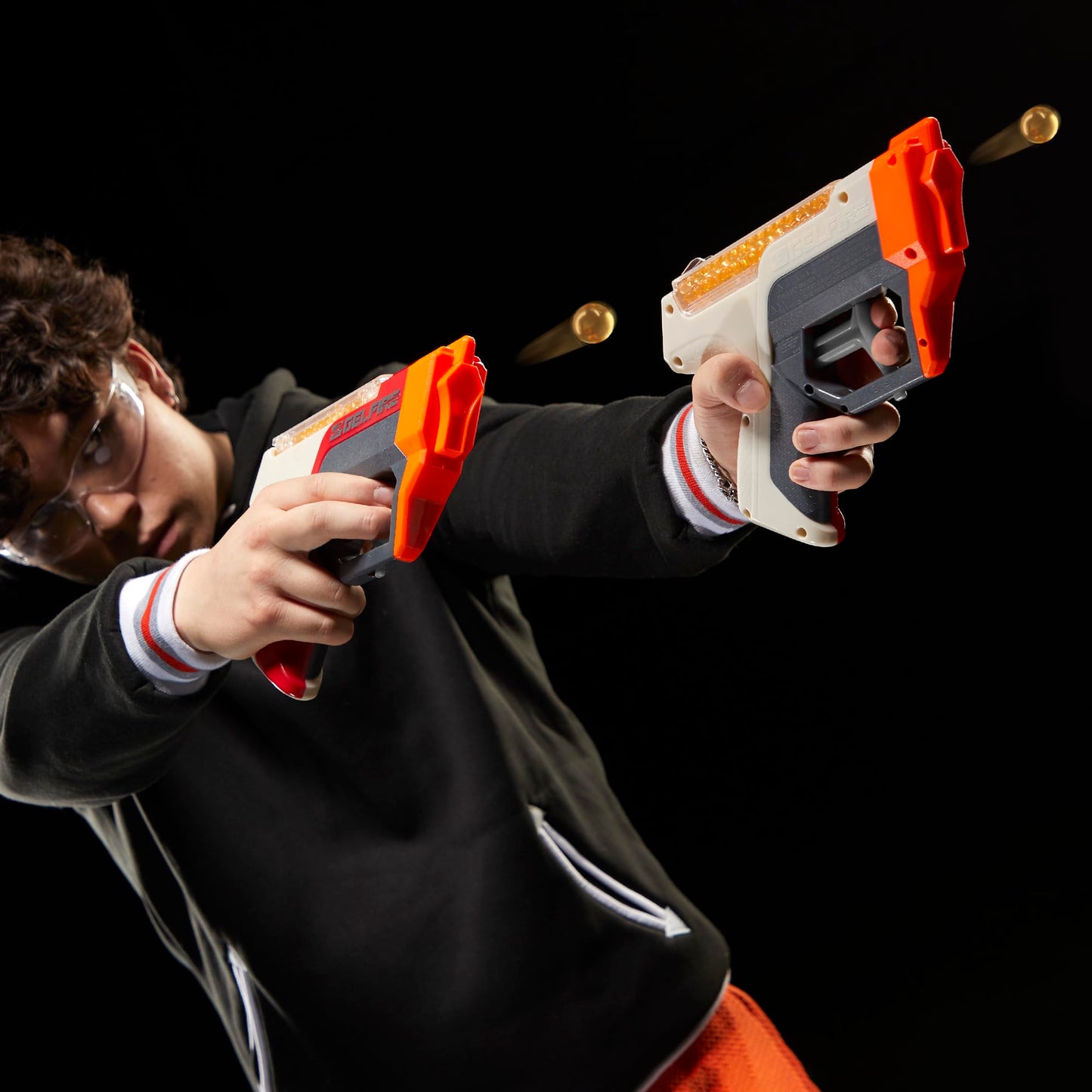 Pachet Nerf Pro Gelfire cu Pistoale cu Apă pentru Copii de 14+ Ani, Shooter-e cu Performanțe Ridicate, 300 de Ronde Hidratare și Ochelari de Protecție