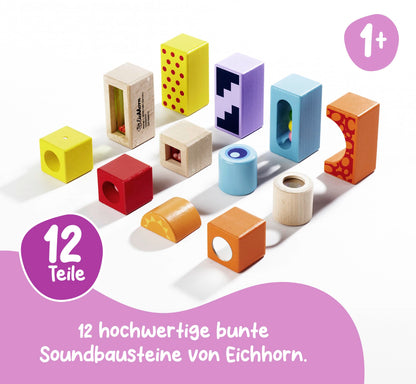 Eichhorn Cuburi muzicale din lemn, 12 buc, 1+ an