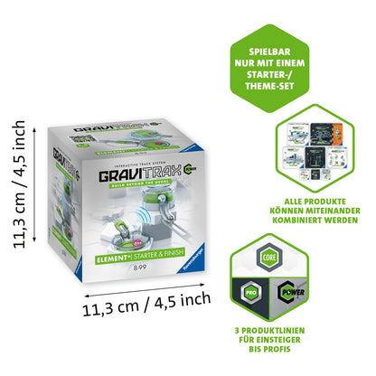 Ravensburger GraviTrax Power Elemente Starter & Finish - Accesorii electronice pentru trasee cu bile, pentru copii de la 8 ani, compatibile cu toate produsele și liniile GraviTrax.