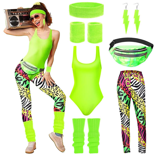 HIQE-FL Set Accesorii Costum Ani '80 pentru Femei