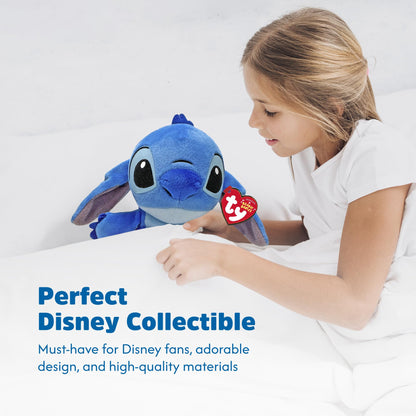 TY Disney Beanies Stitch Jucărie de pluș moale pentru copii și bebeluși - Pluș colecționabil pufos, albastru