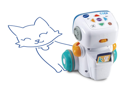 VTech Codi, robotul malefic inteligent – prieten interactiv care se mișcă singur și desenează cu stiloul din mână – pentru copii de 4-8 ani