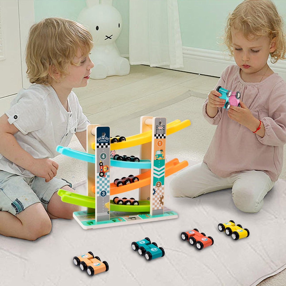 KUKUTrue SCGD0730 Set de joacă Montessori 1 2 3 din lemn pentru dezvoltarea motricității fine, cadou copii 1-3 ani