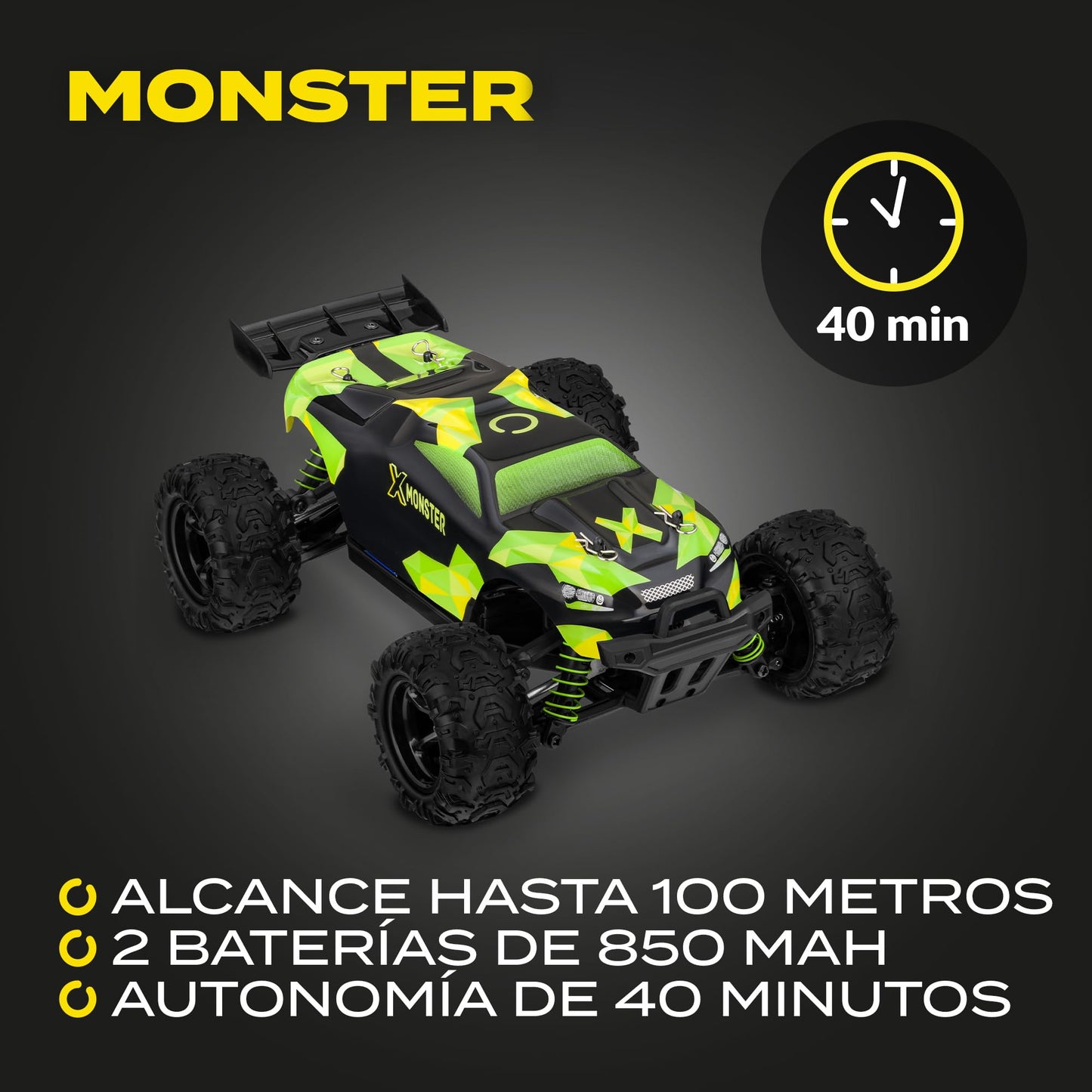 Overmax X-Monster 3.0 Mașină RC 4x4, 45 km/h, Mărime Mare 1:18, 2 Baterii 850 mAh, 100m Rază de Acțiune, Suspensie Independentă, Certificat TUV (X-Monster)