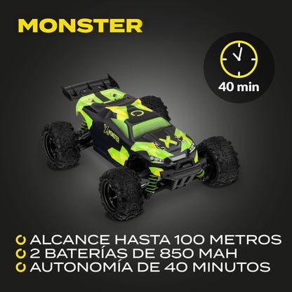Overmax X-Monster 3.0 Mașină RC 4x4, 45 km/h, Mărime Mare 1:18, 2 Baterii 850 mAh, 100m Rază de Acțiune, Suspensie Independentă, Certificat TUV (X-Monster)