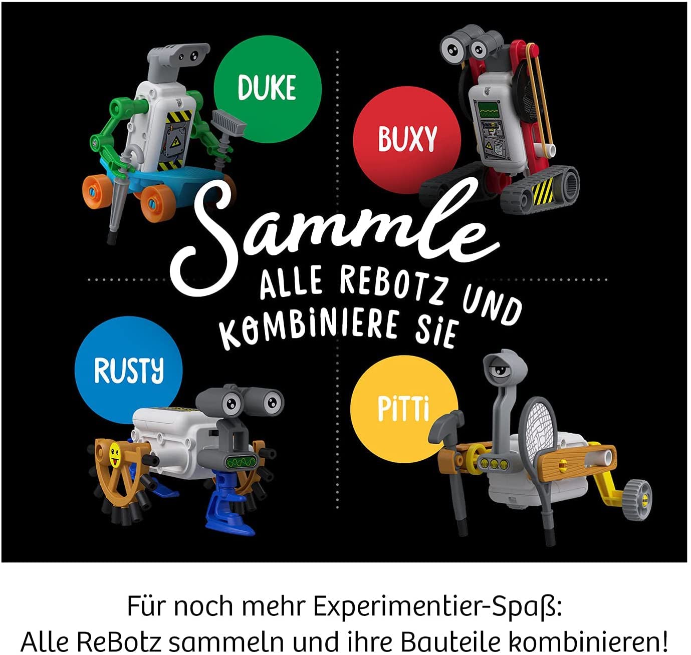 Kosmos 602581 ReBotz - Pitti, Robotul care merge, Mini-Robot de construit, jucat și colecționat pentru o echipă de roboți, jucărie robotică, set de experimente pentru copii 8-12 ani.
