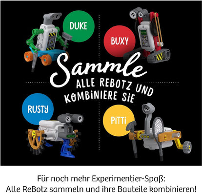 Kosmos 602581 ReBotz - Pitti, Robotul care merge, Mini-Robot de construit, jucat și colecționat pentru o echipă de roboți, jucărie robotică, set de experimente pentru copii 8-12 ani.