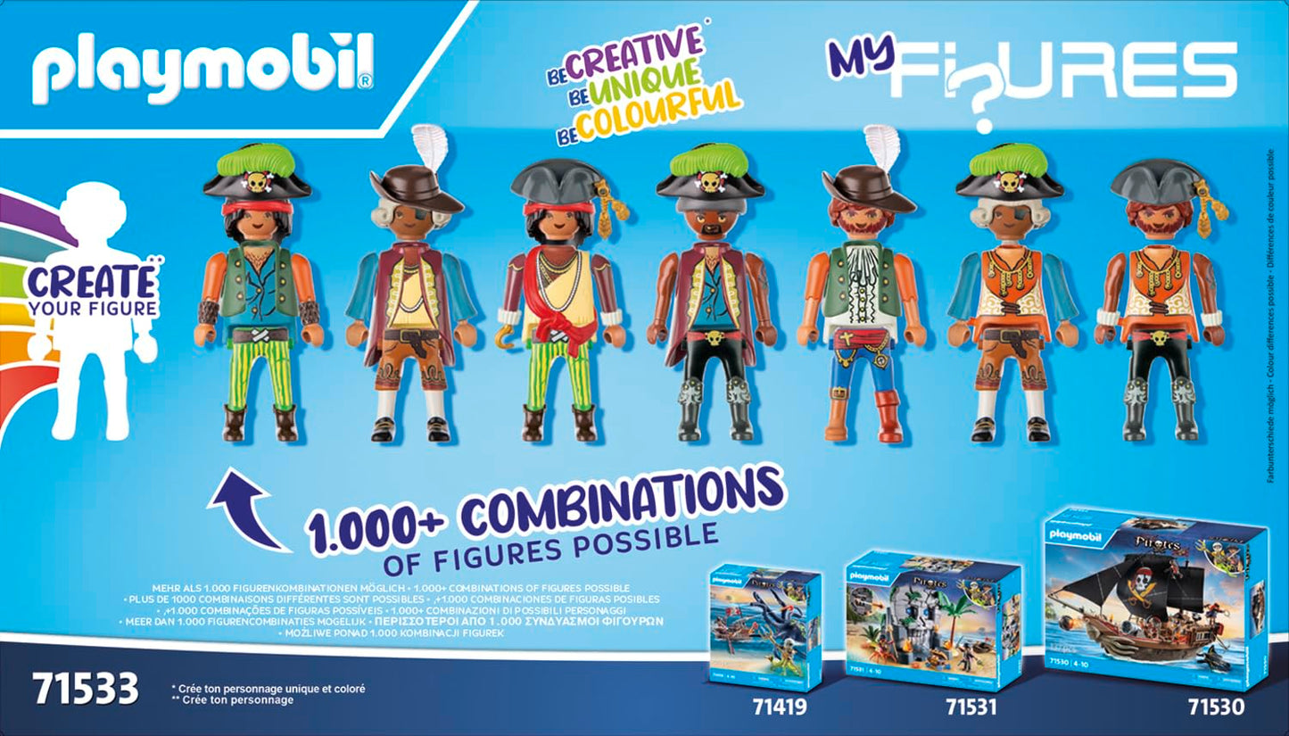 PLAYMOBIL | Pirați | MyFigures | Crearea propriilor figuri de pirați | Jucărie pentru copii de la 5 ani | 71533