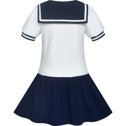 Rochie de Școală pentru Fete cu Stil Marin, 10 Ani