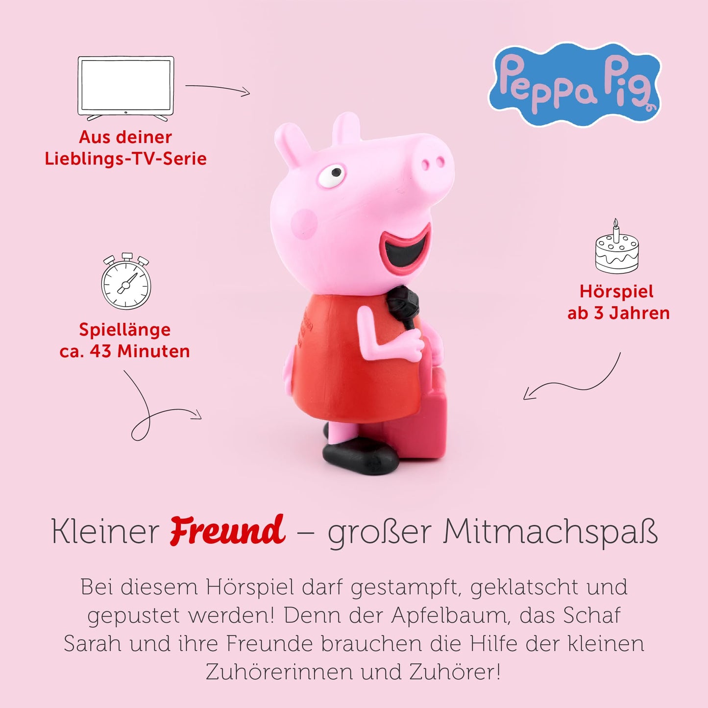 tonies Peppa Wutz Figurina audio pentru Toniebox cu poveste aniversară 3+ ani
