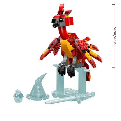 LEGO Harry Potter Fawkes: Jucărie Dumbledore's Phoenix cu Pălăria Vorbitoare, Sabia Gryffindor & Baby Fawkes – 76448