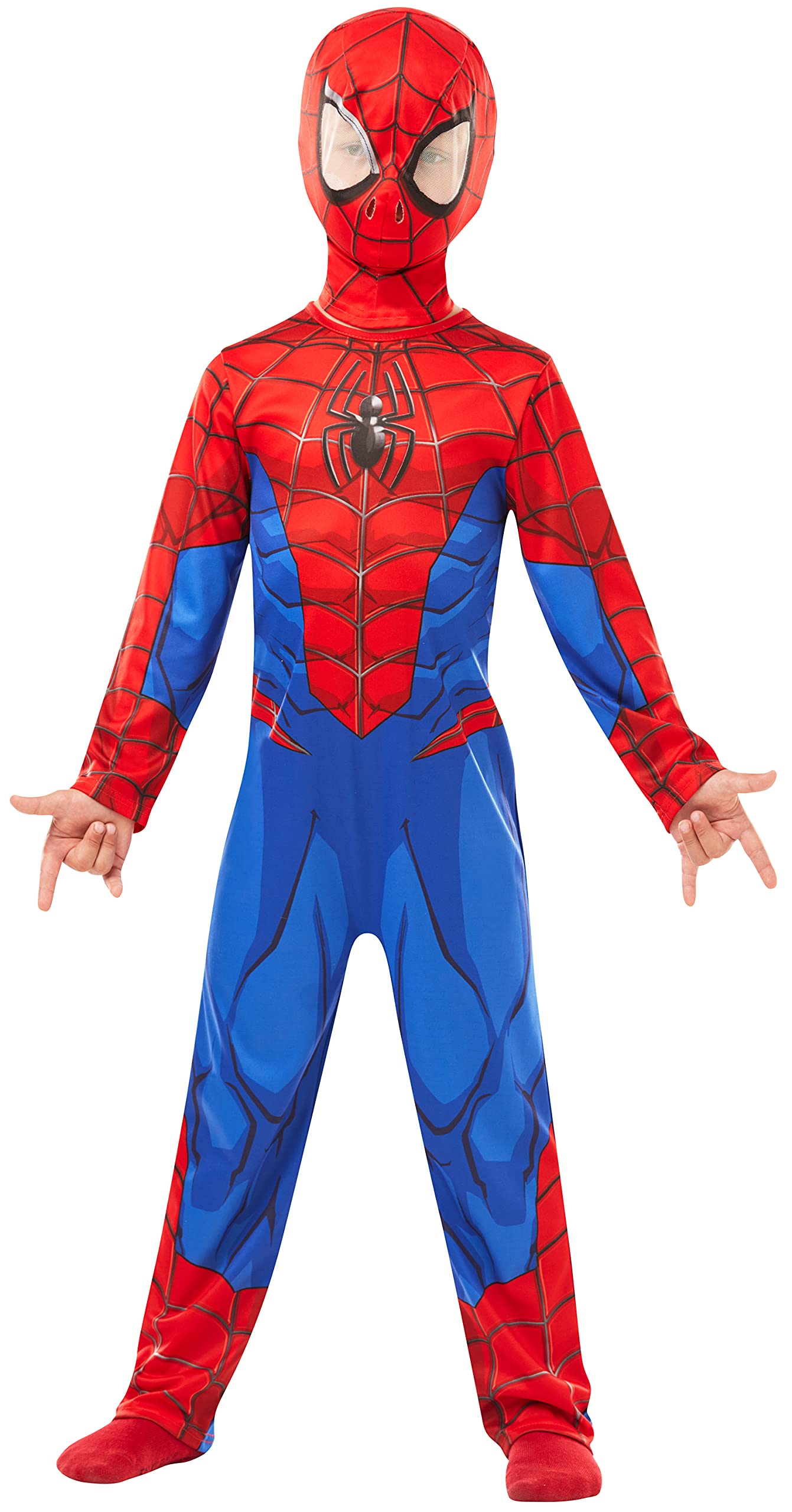 Costum Clasic Spiderman Marvel pentru Băieți, M (5-6 ani/116 cm) - Rubie's 640840M Halloween