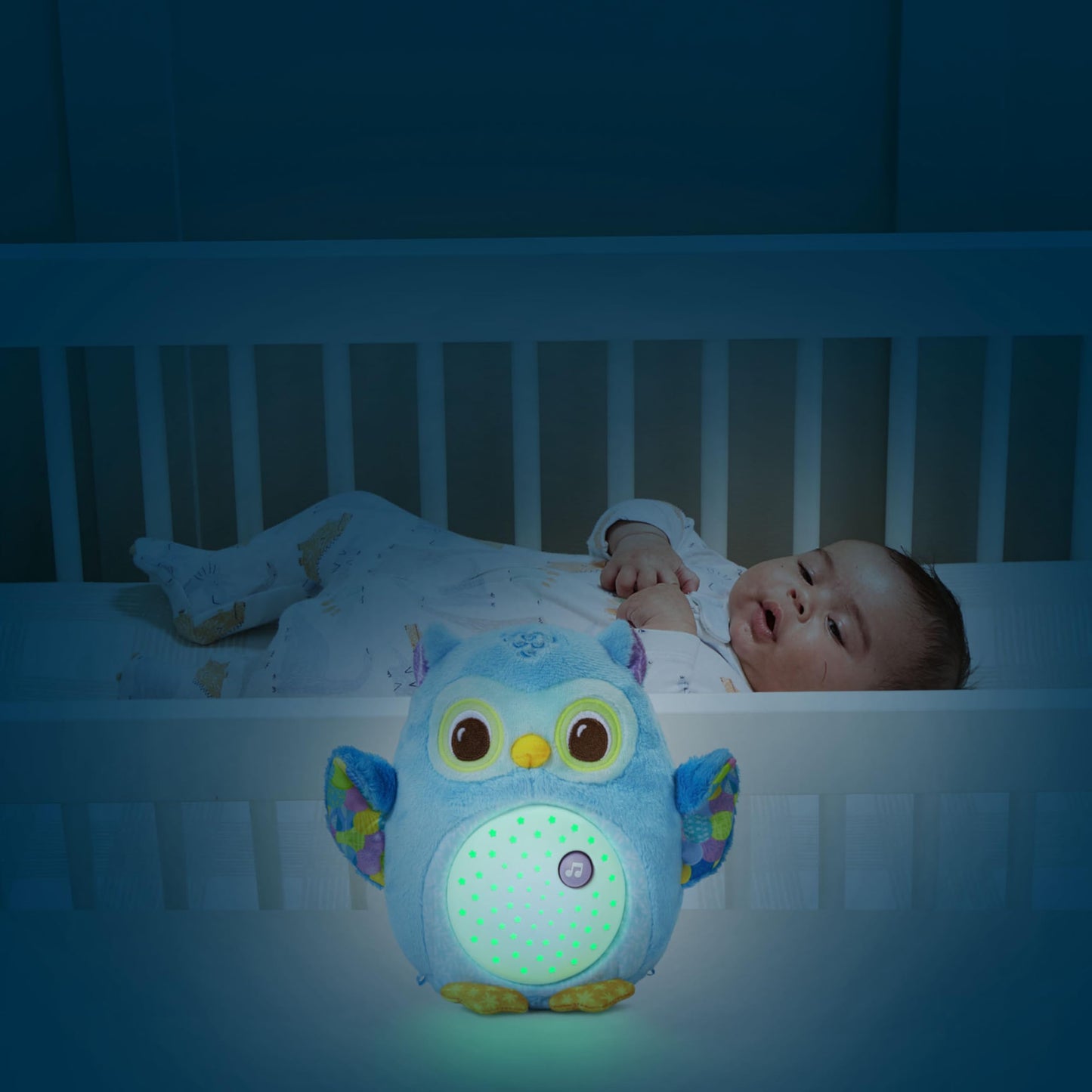 VTech Lumi Eule Set de noapte muzical din pluș pentru bebeluși cu muzică liniștitoare și lumini, de la naștere