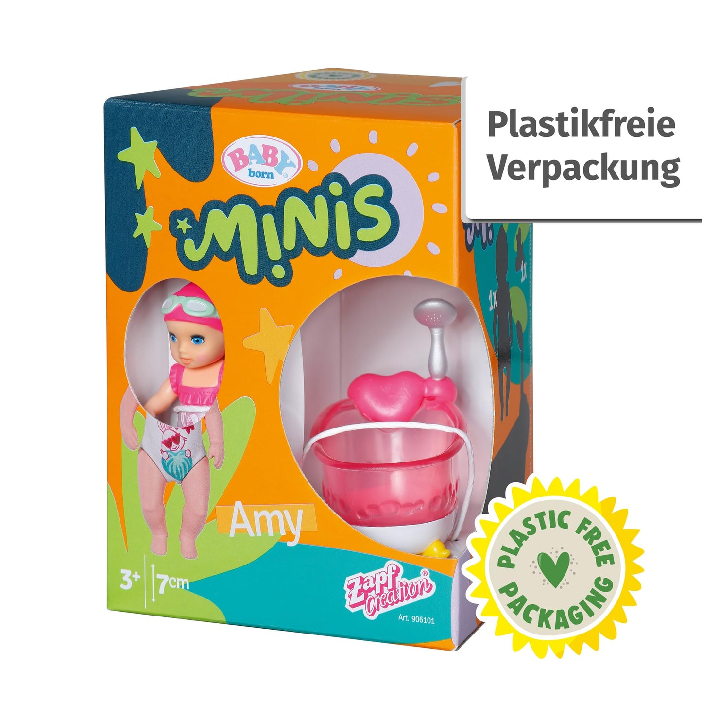 BABY Born Minis Set Joacă Cadă cu Păpușa Amy, 3+ ani