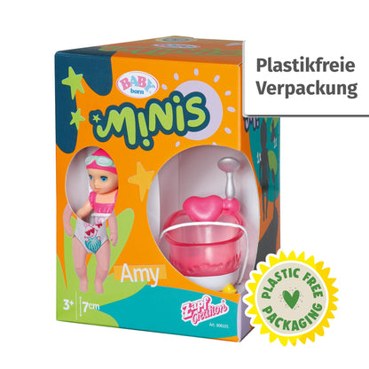BABY Born Minis Set Joacă Cadă cu Păpușa Amy, 3+ ani