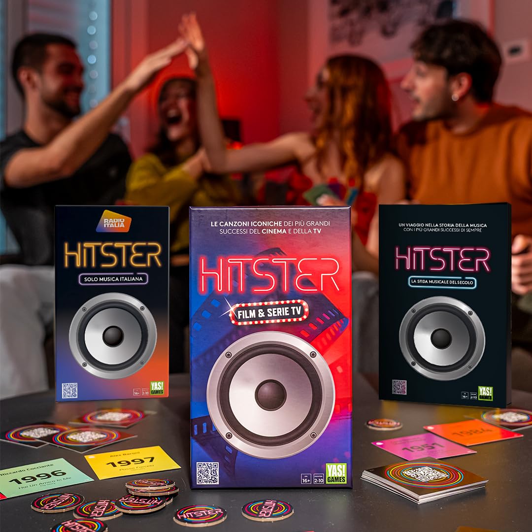 Rocco Giocattoli Yas Games Hitster Joc de societate Film & Serial TV 16+ ani (limba italiană)