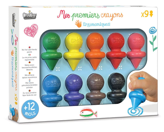 Crea lign' CL195 Set de creioane colorate 9 piese de la 12 luni