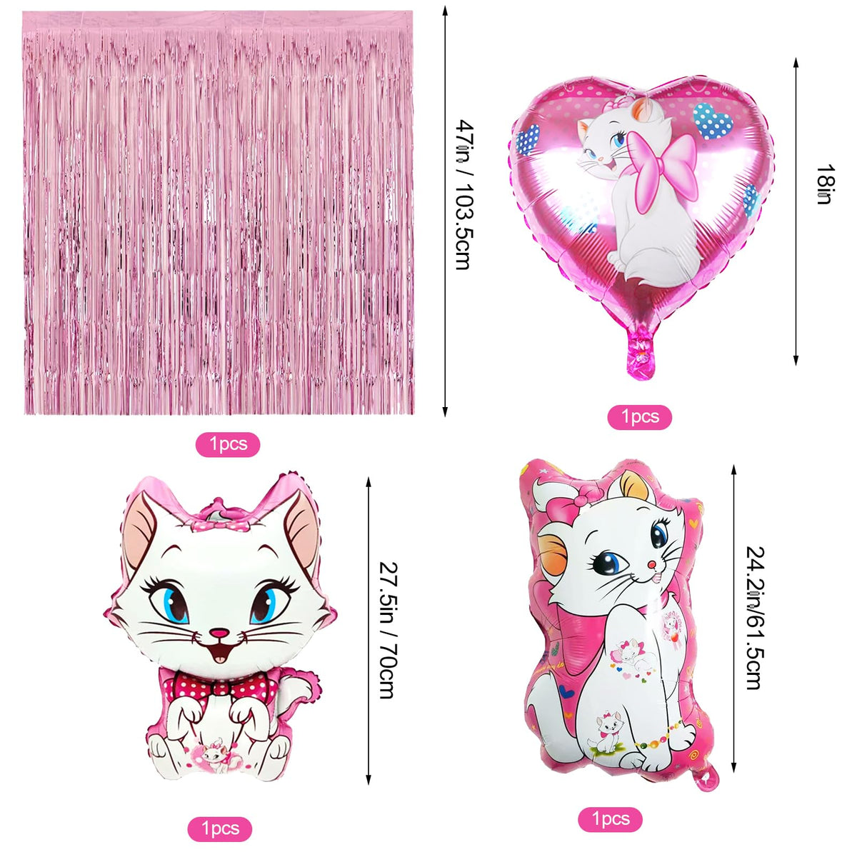 miazcww WB46 Set de decorare pentru petrecere de ziua de naștere Marie 81 piese