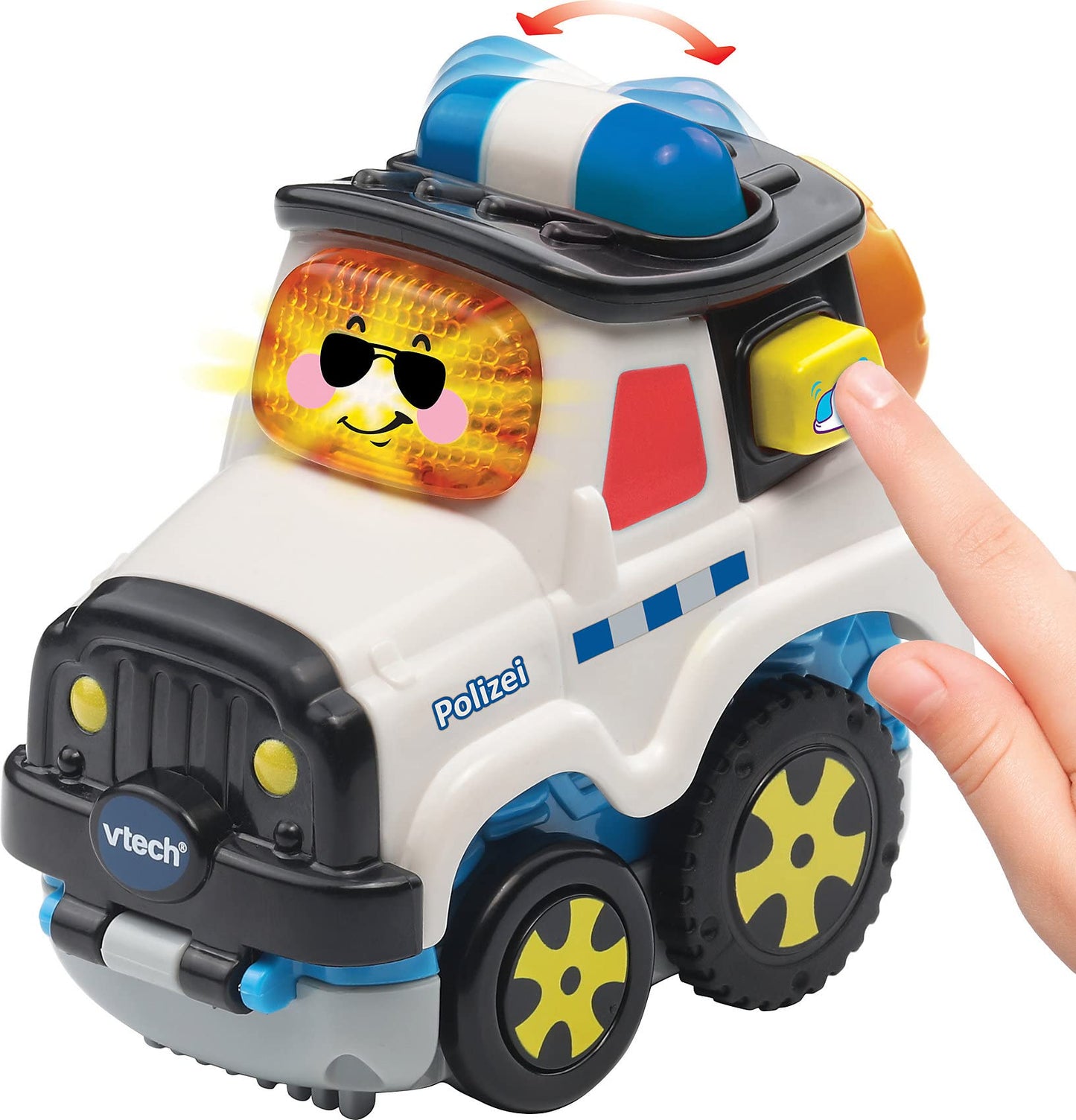 VTech Tut Tut Baby Flitzer Mașinuță de jucărie poliție cu apăsare și pornire 1-5 ani (limba germană)