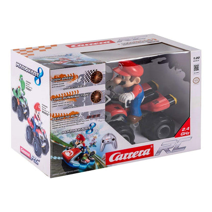 Carrera 370200996X Quad cu telecomandă Mario Kart pentru copii și adulți cu licență originală și experiență de condus precisă și captivantă