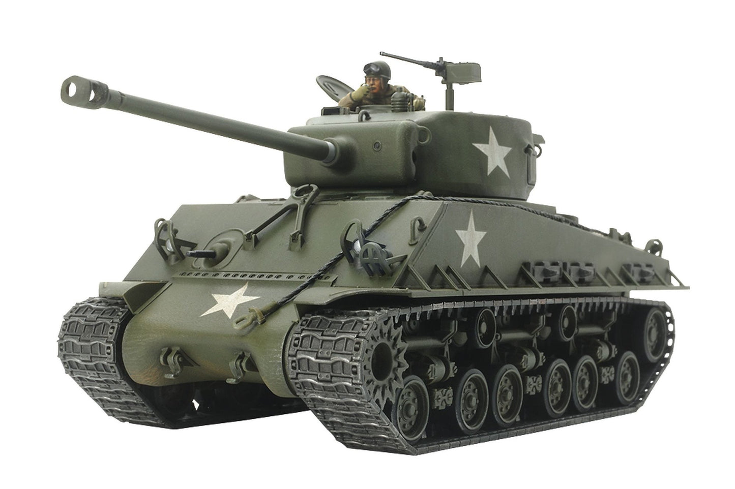 TAMIYA 32595 - 1:48 US M4A3E8 Sherman Easy Eight, Tanc kit plastic necolorat pentru modelism, hobby și bricolaj