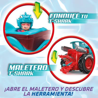 T-Racers Mega Wheel T-Shark Set de joaca cu masinuta