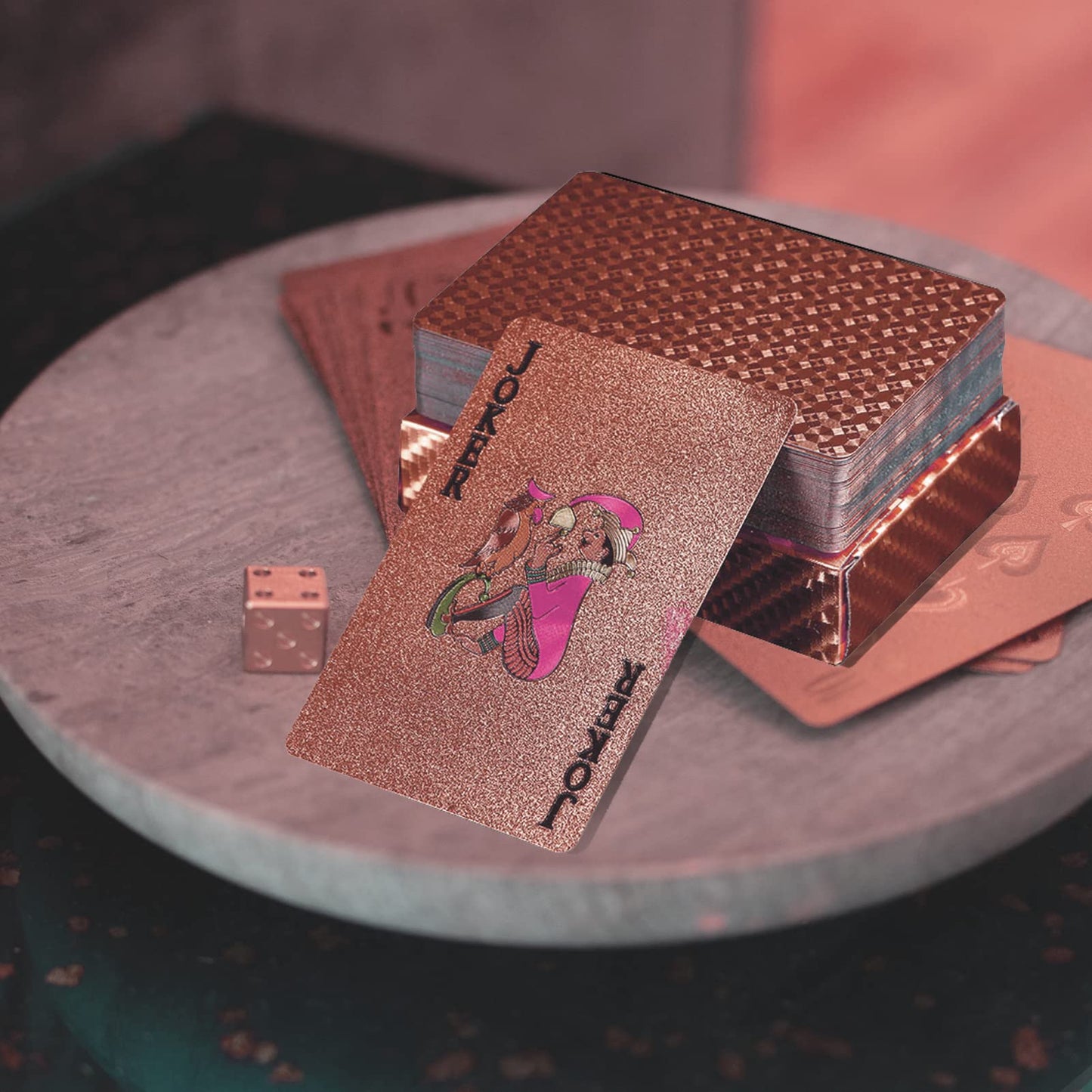 YuZhou Cărți de joc poker Rose Gold, impermeabile