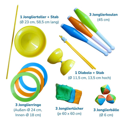 alldoro 60130 Set de jonglerie 16 piese pentru copii de la 3 ani