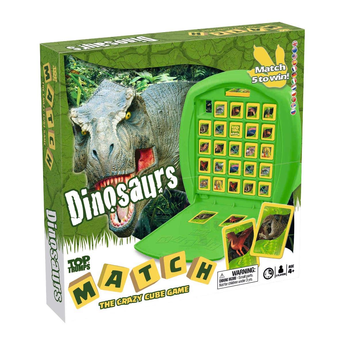 Top Trumps Match Dinosaurs Joc de societate cu dinozauri 5 dinozauri la rând de la 4 ani