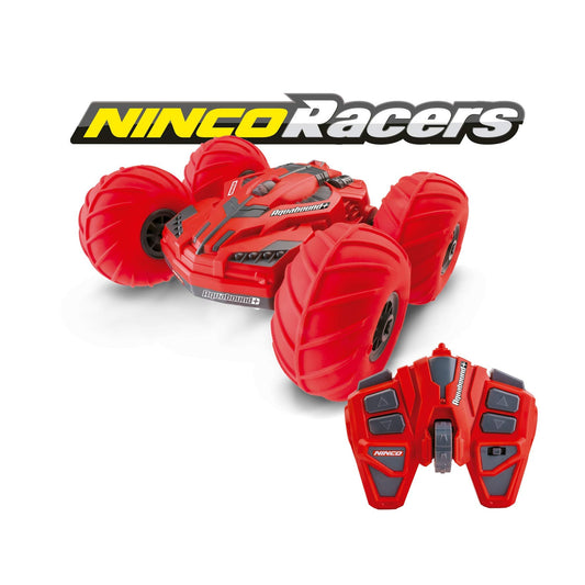 Ninco Racers - Aquabound cu telecomandă, amfibie și reversibil, pentru pământ, apă și zăpadă, roșu, 6 ani (NH93133)
